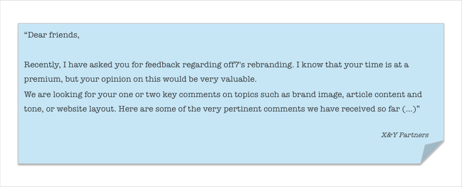 Ask for feedback like you mean it X&Y Partners